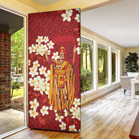 Hawaii King Kamehameha Door Cover Plumeria Lauhala Pattern