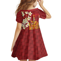 Hawaii King Kamehameha Family Matching Off Shoulder Short Dress and Hawaiian Shirt Plumeria Lauhala Pattern LT01 - Polynesian Pride