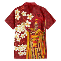 Hawaii King Kamehameha Family Matching Off Shoulder Short Dress and Hawaiian Shirt Plumeria Lauhala Pattern LT01 - Polynesian Pride