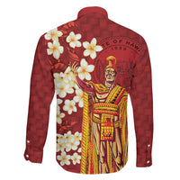 Hawaii King Kamehameha Family Matching Short Sleeve Bodycon Dress and Hawaiian Shirt Plumeria Lauhala Pattern LT01 - Polynesian Pride