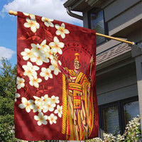 Hawaii King Kamehameha Garden Flag Plumeria Lauhala Pattern