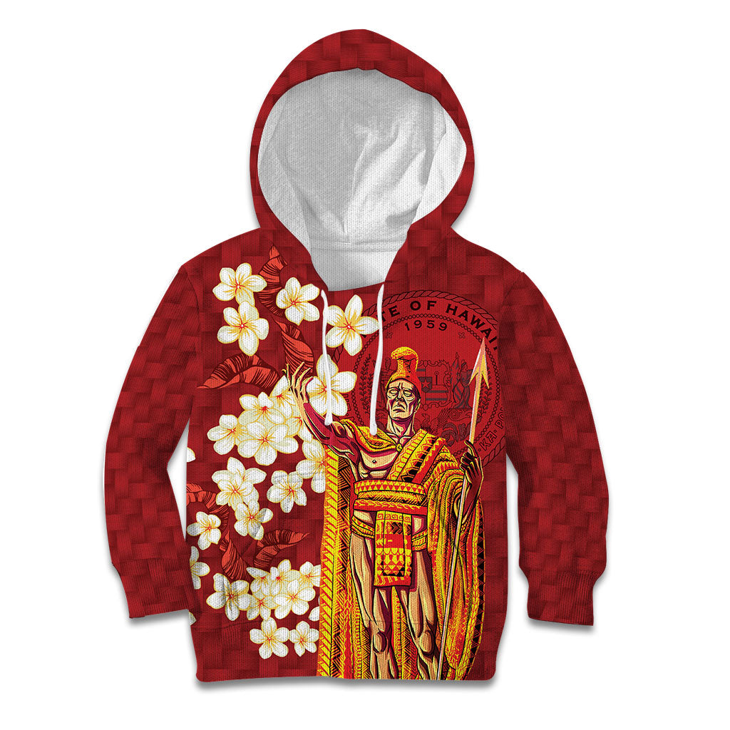 Hawaii King Kamehameha Kid Hoodie Plumeria Lauhala Pattern
