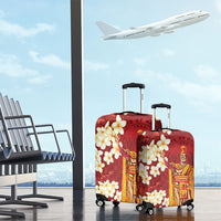 Hawaii King Kamehameha Luggage Cover Plumeria Lauhala Pattern