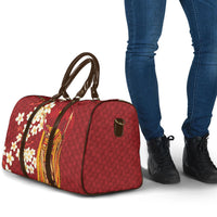 Hawaii King Kamehameha Travel Bag Plumeria Lauhala Pattern