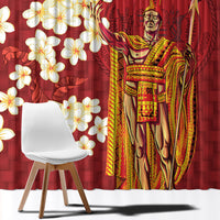 Hawaii King Kamehameha Window Curtain Plumeria Lauhala Pattern