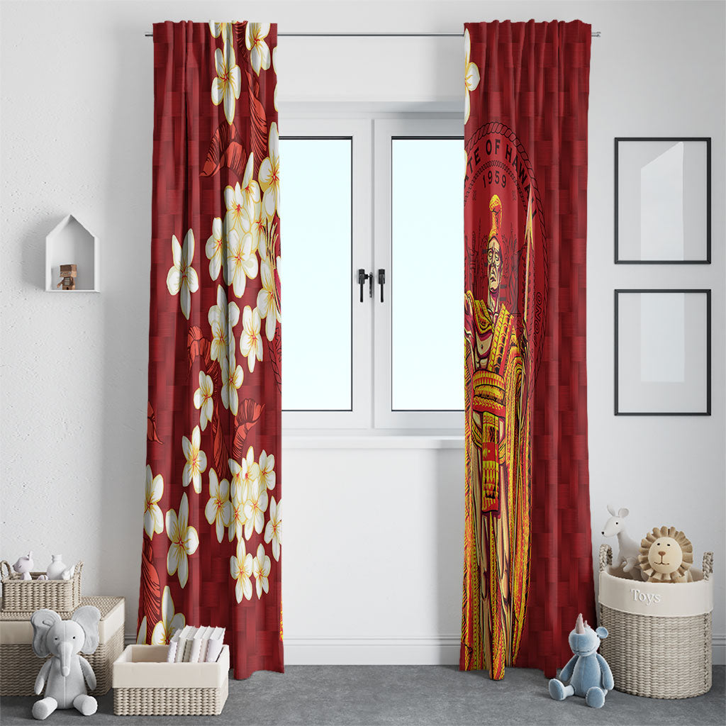 Hawaii King Kamehameha Window Curtain Plumeria Lauhala Pattern