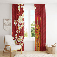 Hawaii King Kamehameha Window Curtain Plumeria Lauhala Pattern