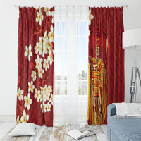 Hawaii King Kamehameha Window Curtain Plumeria Lauhala Pattern
