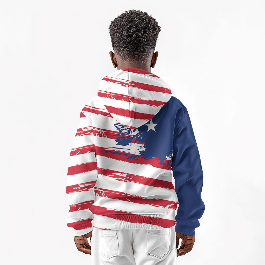 Liberia Flag Kid Hoodie Grunge Stylized