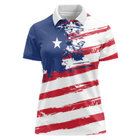 Liberia Flag Women Polo Shirt Grunge Stylized LT01 Female Multicolor - Polynesian Pride