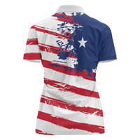 Liberia Flag Women Polo Shirt Grunge Stylized LT01 - Polynesian Pride