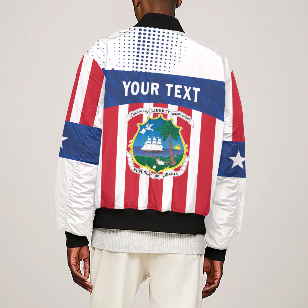 Personalized Liberia 1847 Sleeve Zip Bomber Jacket Happy Independence Day