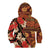 Hawaii Christmas Poinsettia Lei Kid Hoodie Tapa Pattern - Polynesian Pride