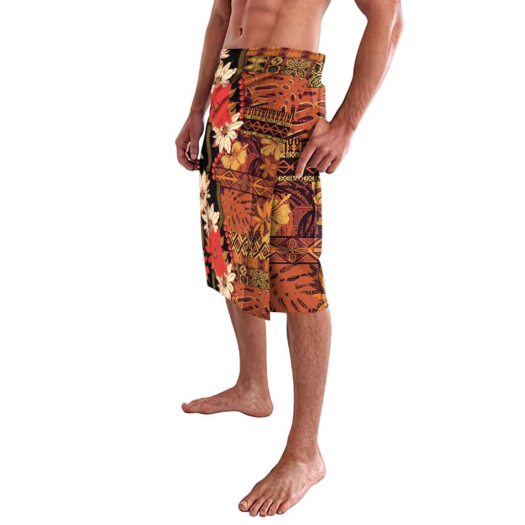 Hawaii Christmas Poinsettia Lei Lavalava Tapa Pattern - Polynesian Pride