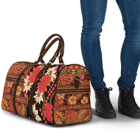 Hawaii Christmas Poinsettia Lei Travel Bag Tapa Pattern - Polynesian Pride