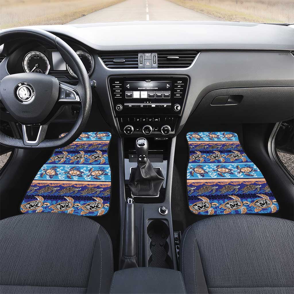 Hawaii Turtles Pattern Special Blue Car Mats - Polynesian Pride