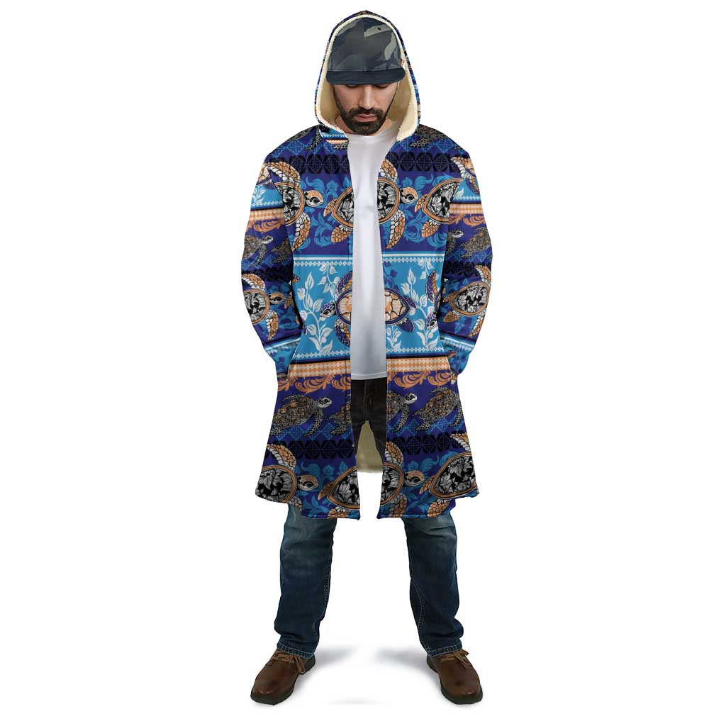Hawaii Turtles Pattern Special Blue Cloak - Polynesian Pride