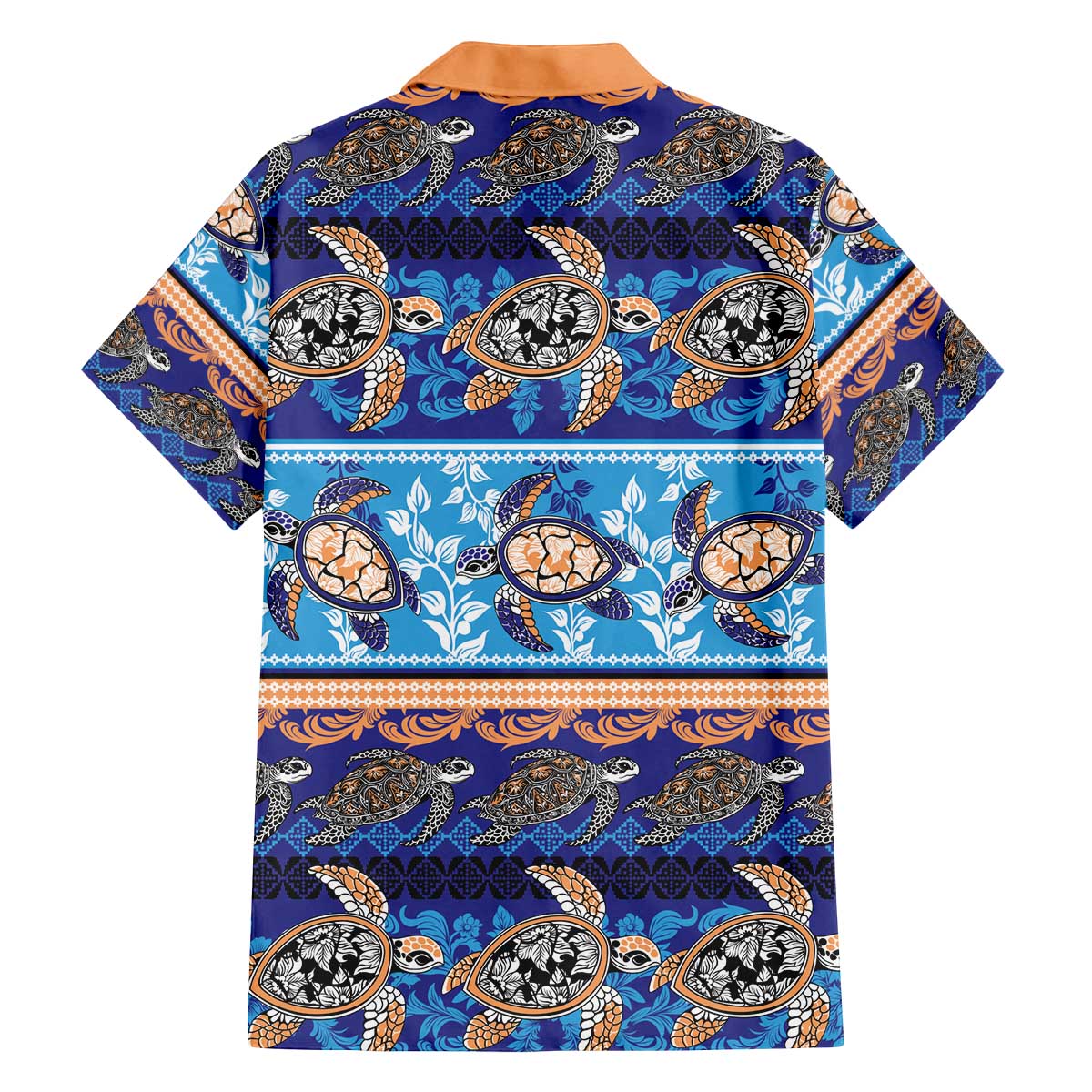 Hawaii Turtles Pattern Special Blue Family Matching Off The Shoulder Long Sleeve Dress and Hawaiian Shirt LT01 - Polynesian Pride