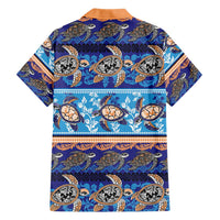 Hawaii Turtles Pattern Special Blue Family Matching Short Sleeve Bodycon Dress and Hawaiian Shirt LT01 - Polynesian Pride