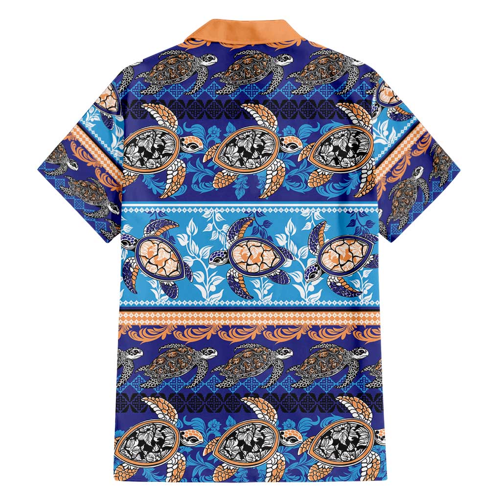 Hawaii Turtles Pattern Special Blue Family Matching Summer Maxi Dress and Hawaiian Shirt - Polynesian Pride