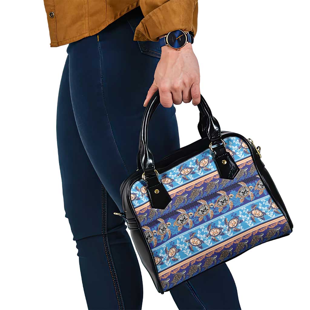 Hawaii Turtles Pattern Special Blue Shoulder Handbag - Polynesian Pride