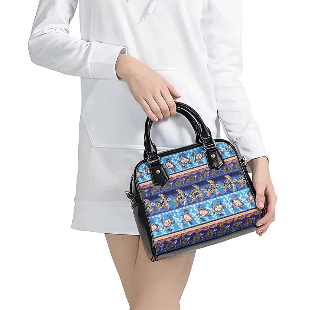 Hawaii Turtles Pattern Special Blue Shoulder Handbag - Polynesian Pride