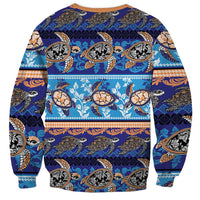 Hawaii Turtles Pattern Special Blue Sweatshirt - Polynesian Pride