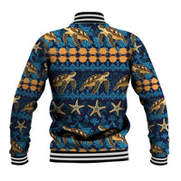Hawaii Turtles Starfish Unique Pattern Baseball Jacket - Polynesian Pride