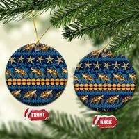 Hawaii Turtles Starfish Unique Pattern Ceramic Ornament - Polynesian Pride