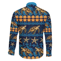 Hawaii Turtles Starfish Unique Pattern Family Matching Long Sleeve Bodycon Dress and Hawaiian Shirt LT01 - Polynesian Pride