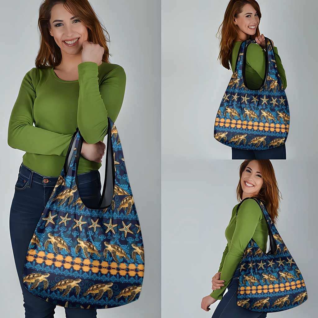 Hawaii Turtles Starfish Unique Pattern Grocery Bag - Polynesian Pride