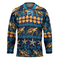 Hawaii Turtles Starfish Unique Pattern Hockey Jersey - Polynesian Pride