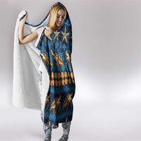 Hawaii Turtles Starfish Unique Pattern Hooded Blanket - Polynesian Pride