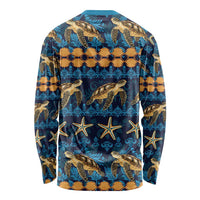 Hawaii Turtles Starfish Unique Pattern Long Sleeve Shirt - Polynesian Pride