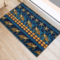 Hawaii Turtles Starfish Unique Pattern Rubber Doormat - Polynesian Pride