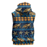 Hawaii Turtles Starfish Unique Pattern Sleeveless Zip Hoodie LT01 - Polynesian Pride