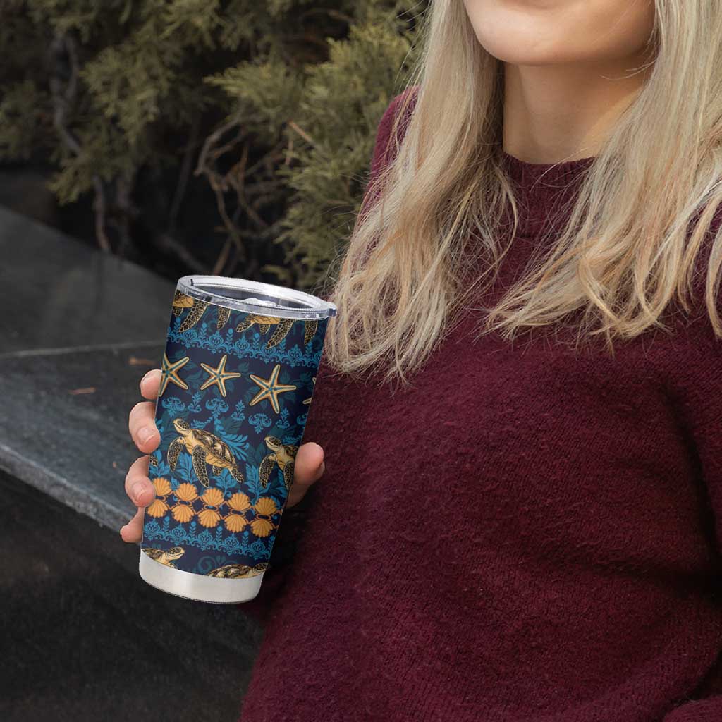 Hawaii Turtles Starfish Unique Pattern Tumbler Cup - Polynesian Pride