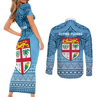 Fiji Rugby Couples Matching Short Sleeve Bodycon Dress and Long Sleeve Button Shirts Fijian Go 2023 World Cup LT01 - Polynesian Pride
