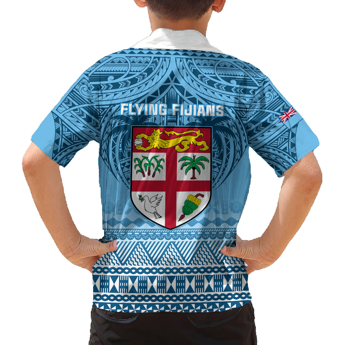 Fiji Rugby Family Matching Off Shoulder Long Sleeve Dress and Hawaiian Shirt Fijian Go 2023 World Cup LT01 - Polynesian Pride