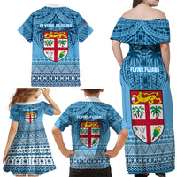 Fiji Rugby Family Matching Off Shoulder Maxi Dress and Hawaiian Shirt Fijian Go 2023 World Cup LT01 - Polynesian Pride