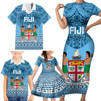 Fiji Rugby Family Matching Short Sleeve Bodycon Dress and Hawaiian Shirt Fijian Go 2023 World Cup LT01 - Polynesian Pride