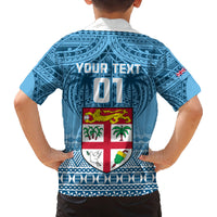 Custom Fiji Rugby Family Matching Off Shoulder Long Sleeve Dress and Hawaiian Shirt Fijian Go 2023 World Cup LT01 - Polynesian Pride