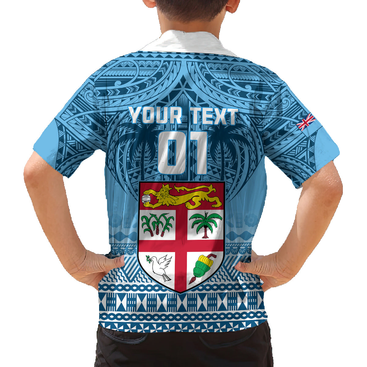 Custom Fiji Rugby Family Matching Off Shoulder Short Dress and Hawaiian Shirt Fijian Go 2023 World Cup LT01 - Polynesian Pride