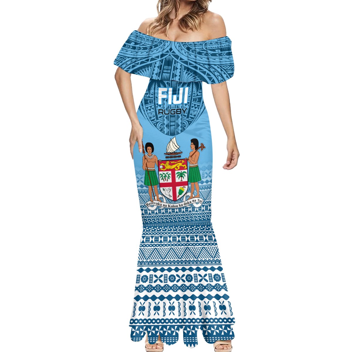 Custom Fiji Rugby Mermaid Dress Fijian Go 2023 World Cup LT01 - Polynesian Pride
