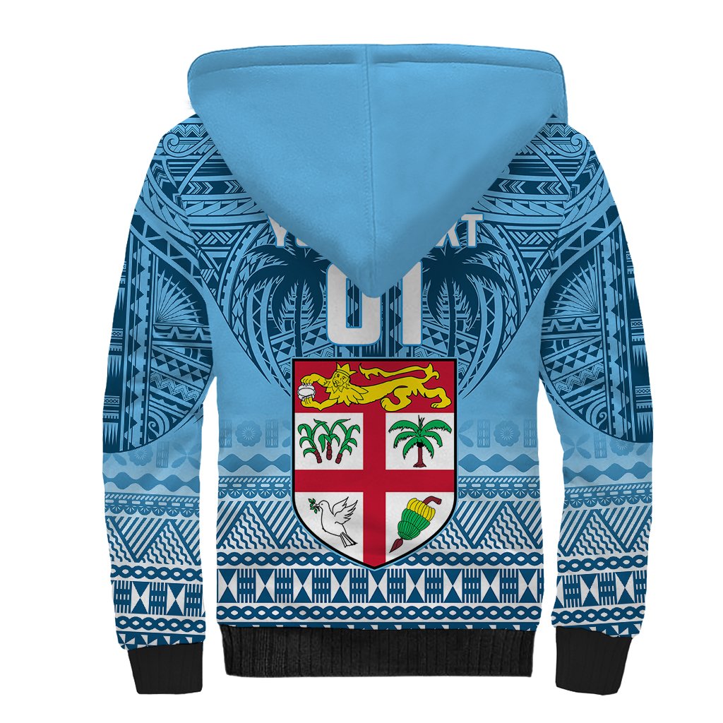 Custom Fiji Rugby Sherpa Hoodie Fijian Go 2023 World Cup LT01 - Polynesian Pride