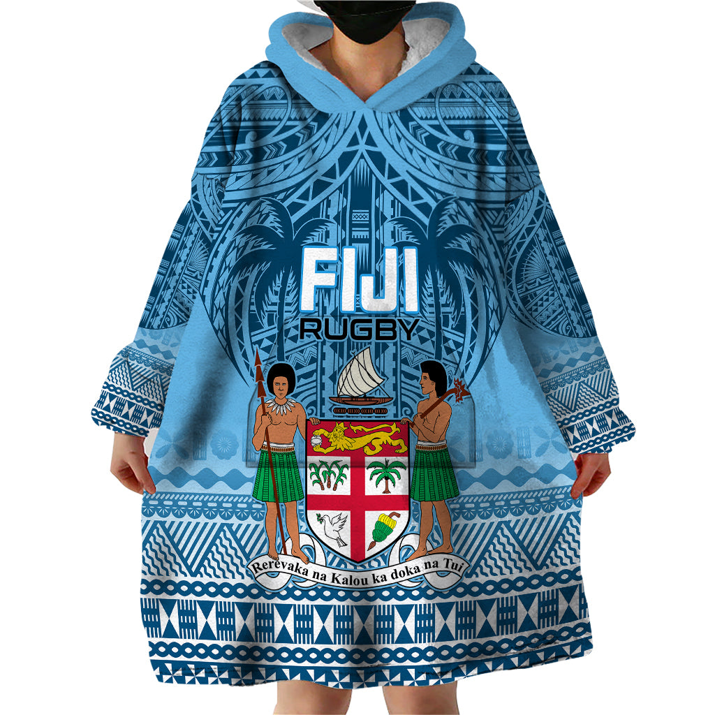 Custom Fiji Rugby Wearable Blanket Hoodie Fijian Go 2023 World Cup LT01 - Polynesian Pride