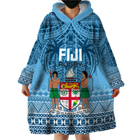 Custom Fiji Rugby Wearable Blanket Hoodie Fijian Go 2023 World Cup LT01 - Polynesian Pride