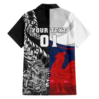 Custom New Zealand And France Rugby Family Matching Summer Maxi Dress and Hawaiian Shirt XV de France Kiwi Silver Fern 2023 World Cup LT01 - Polynesian Pride