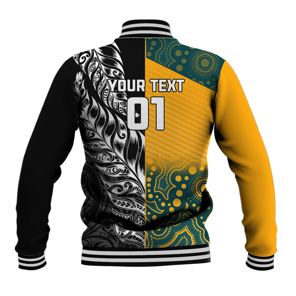 Custom New Zealand And Australia Rugby Baseball Jacket Wallabies Kiwi Silver Fern 2023 World Cup LT01 - Polynesian Pride