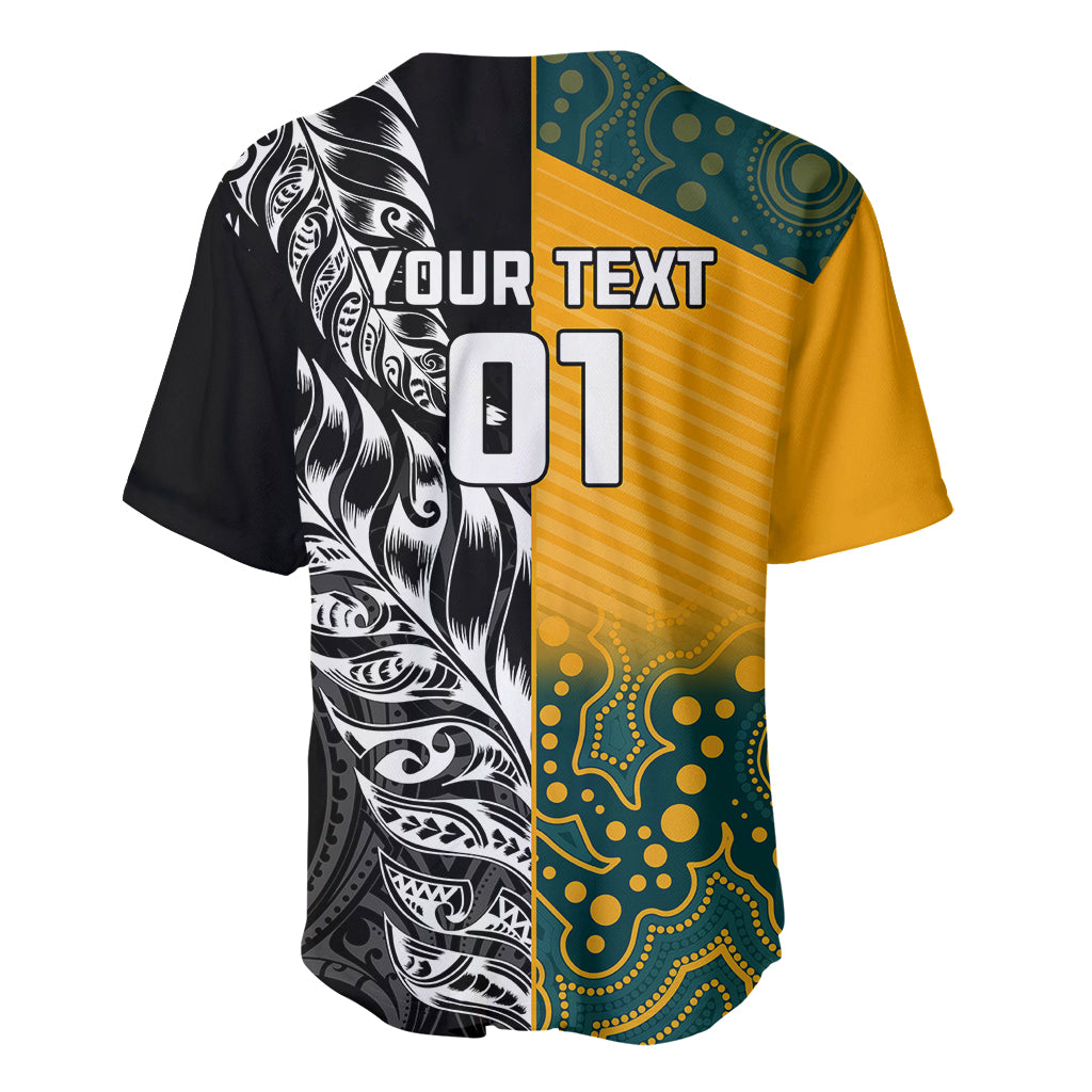 Custom New Zealand And Australia Rugby Baseball Jersey Wallabies Kiwi Silver Fern 2023 World Cup LT01 - Polynesian Pride